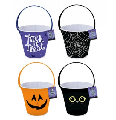 Halloween metal treat bucket