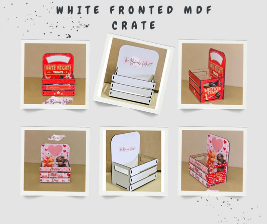 White mdf crate