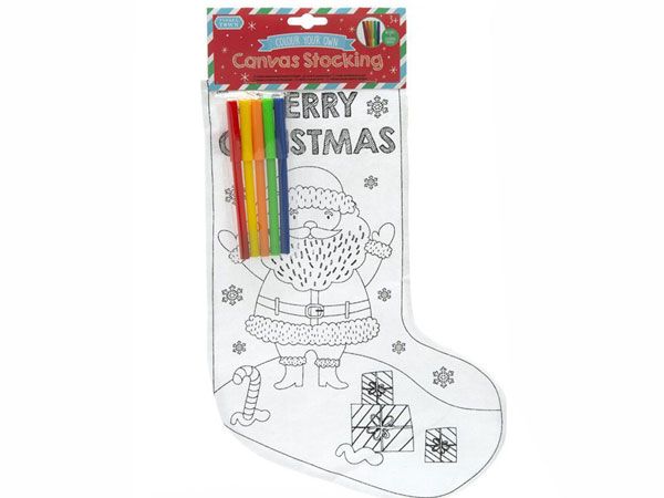 Colour your own canvas stocking