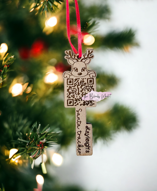 Santa key tracker qr code mdf ornament