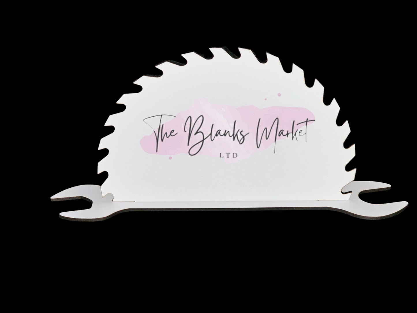 Saw blade wrench and hammer freestanding sign