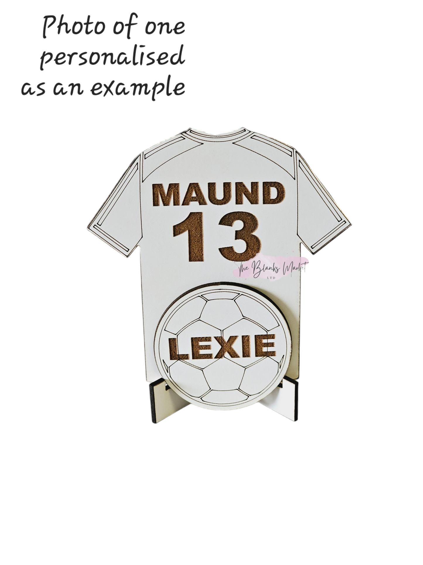 Mdf Football top and ball sign with stand
