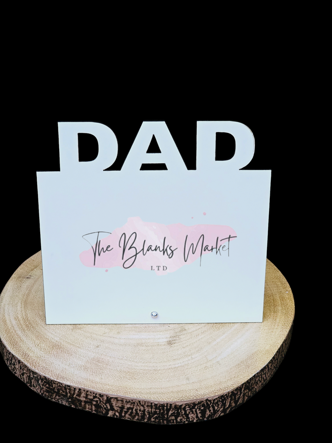 White mdf dad plaque with Pin Stand