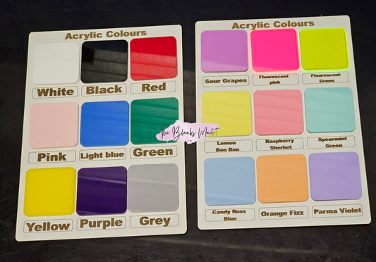 Acrylic colour charts-view only