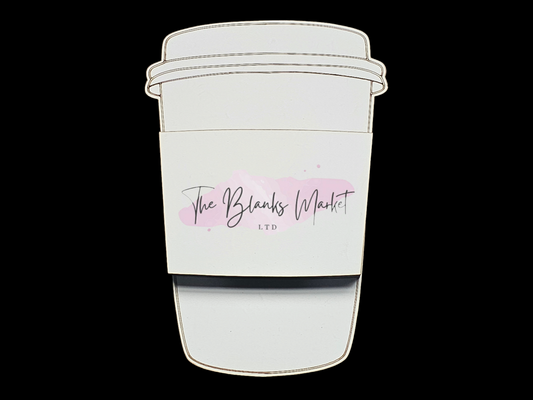 Gift card holder-coffee cup white fronted mdf