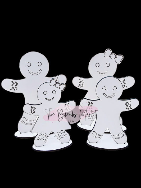 Freestanding gingerbread family