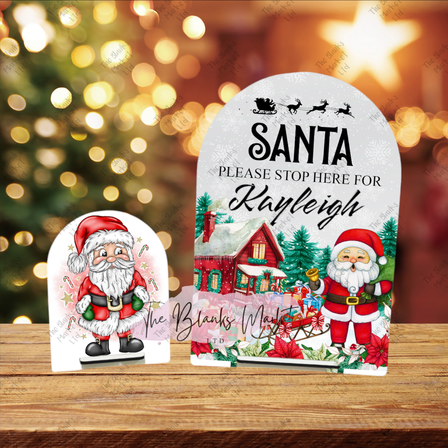 Arch table sign-white fronted