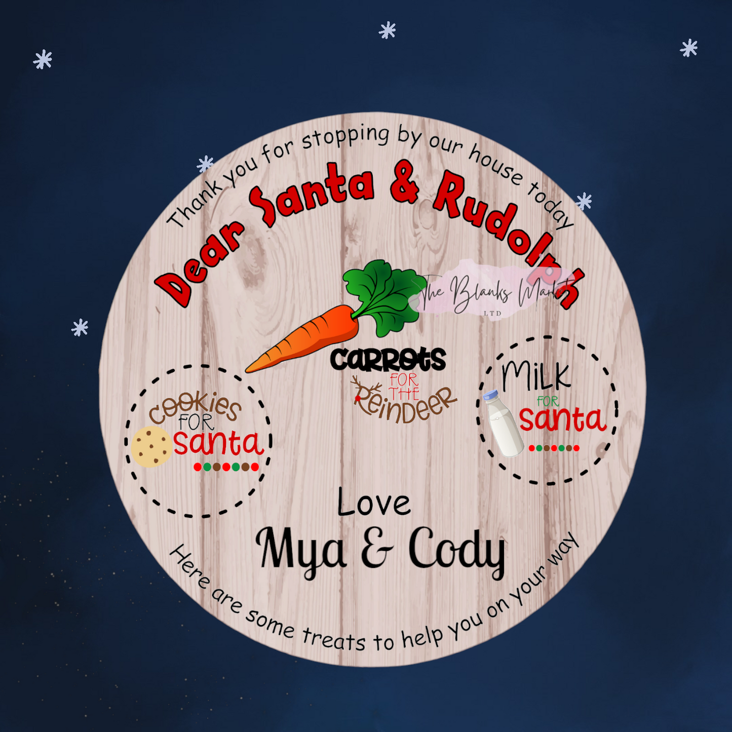 Round Santa Treat Board blanks