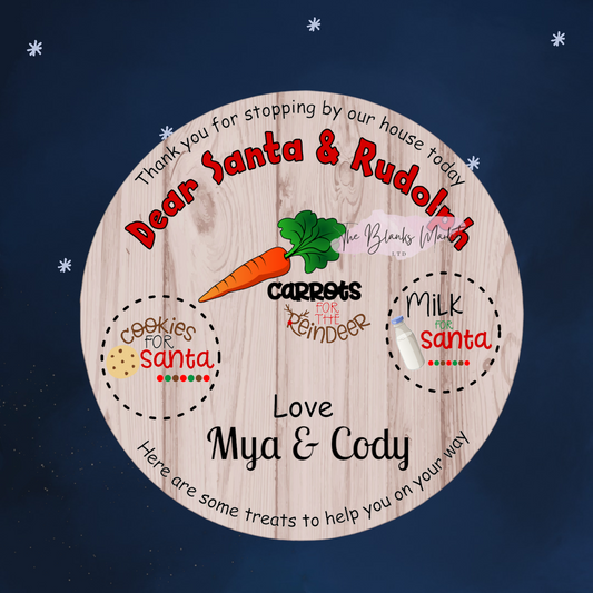 Round Santa Treat Board blanks