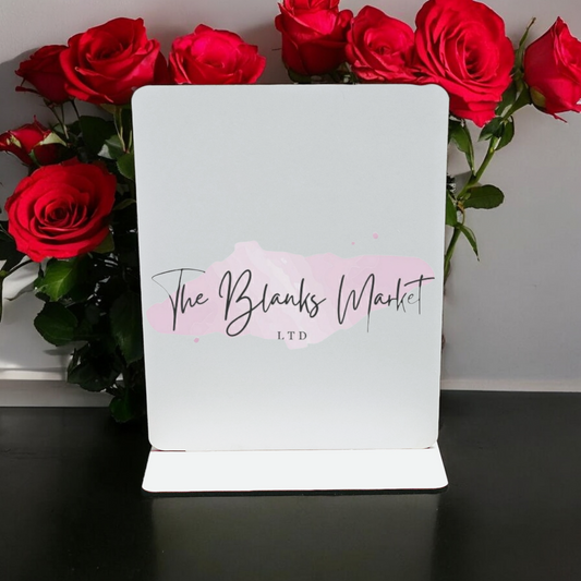White fronted 7"x9" stand with base