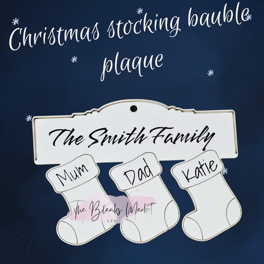 Christmas Stockings bauble Plaque