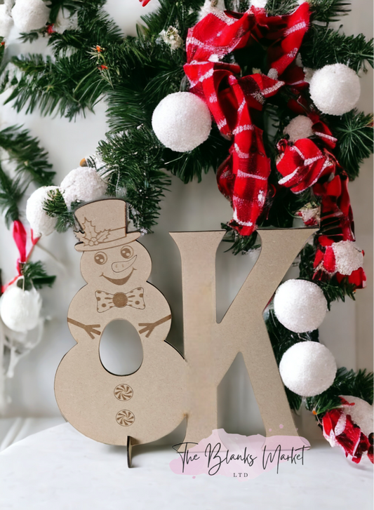Alphabet mdf freestanding snowman egg holder