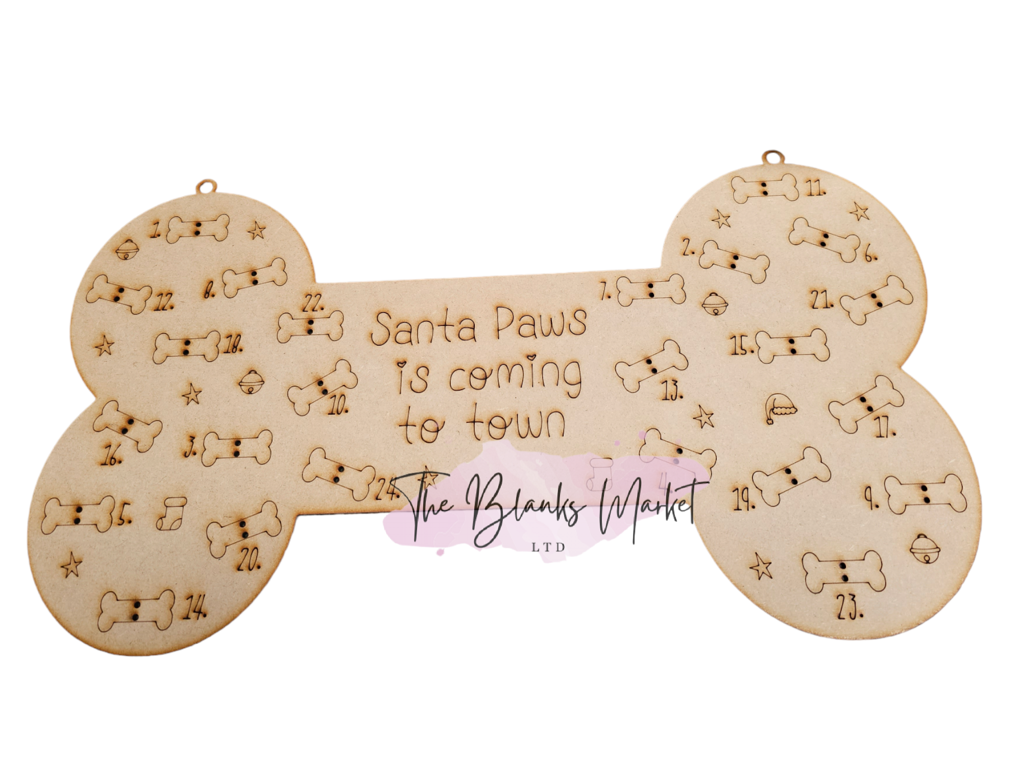 Mdf Dog Bone Advent Calendar The Blanks Market LTD mdf-dog-bone-advent-calendar-the-blanks-market-ltd