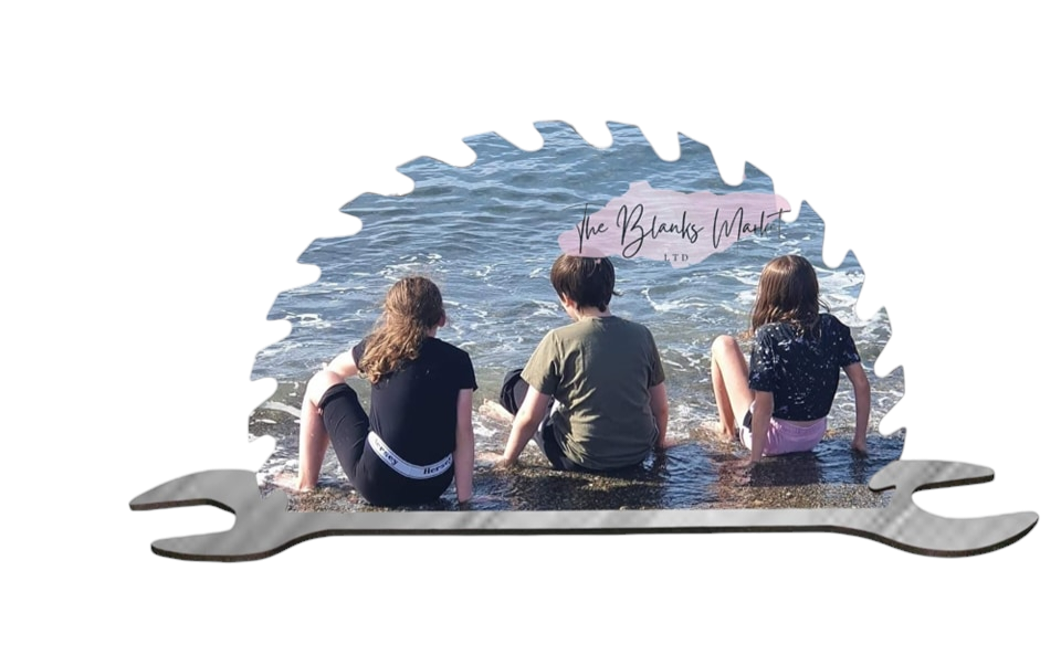 Saw blade wrench and hammer freestanding sign