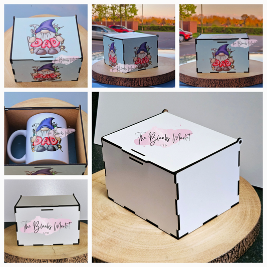 White fronted mdf mug box