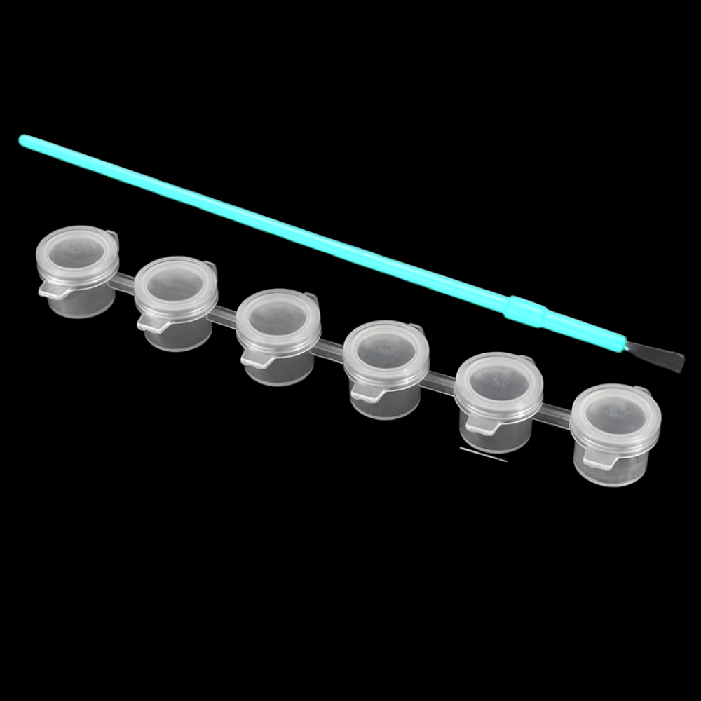 Paint Pot Strip & Paintbrush