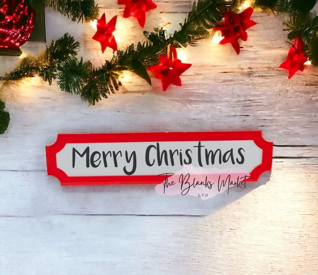 Acrylic sign with red trim