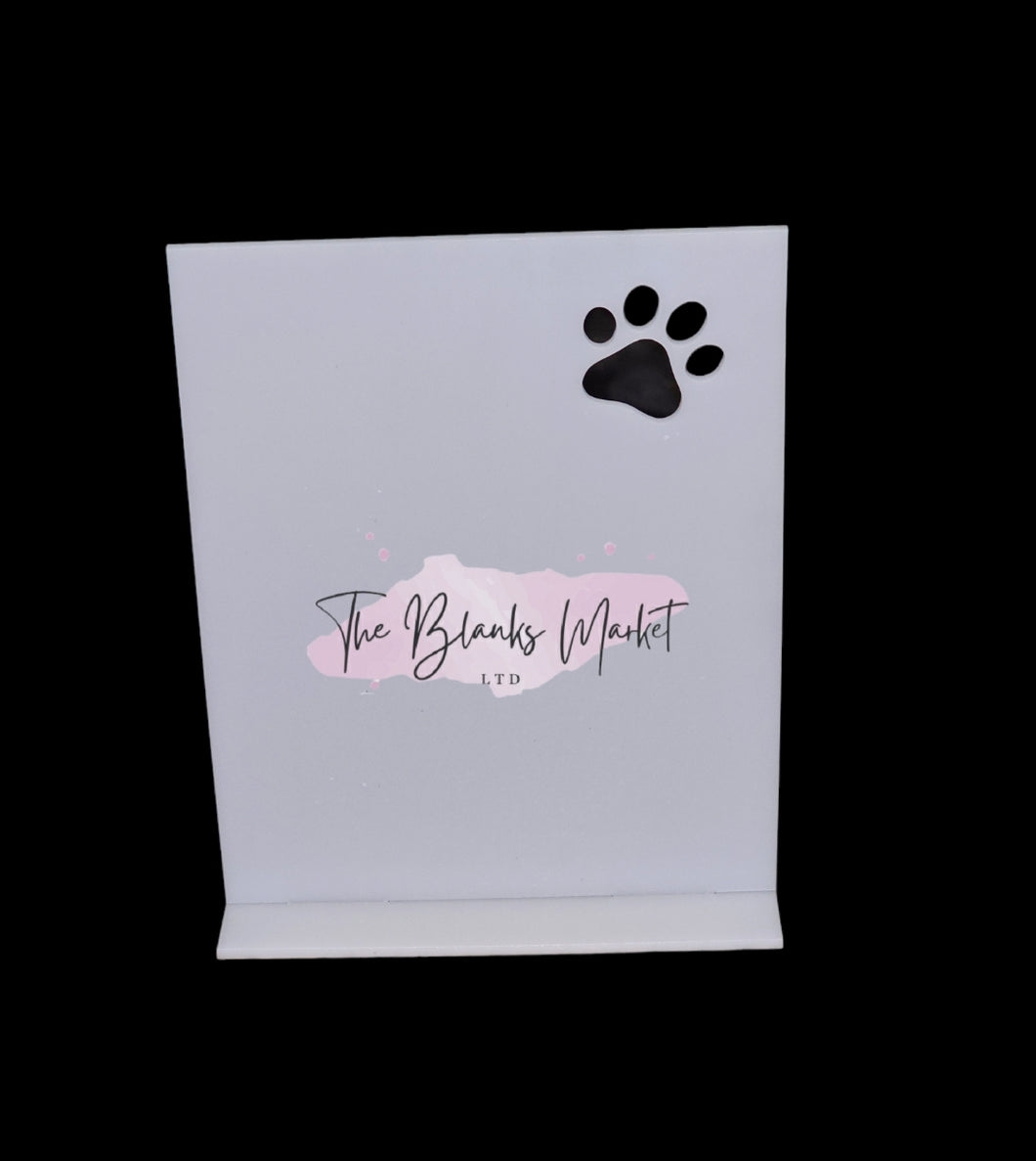 Paw cut out Rectangle sign with base