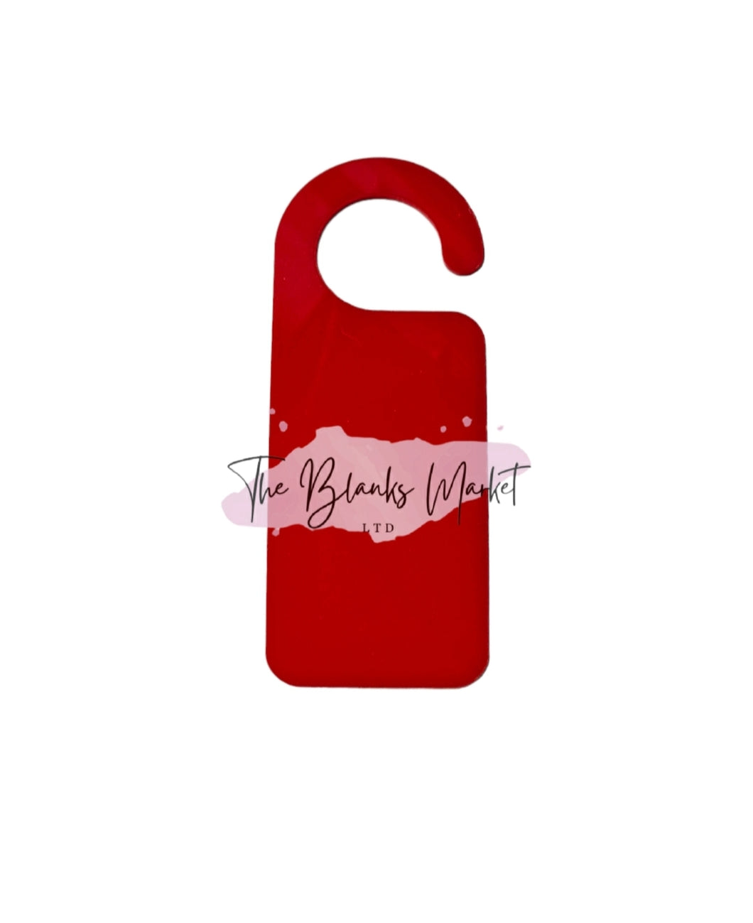 Red acrylic door hanger