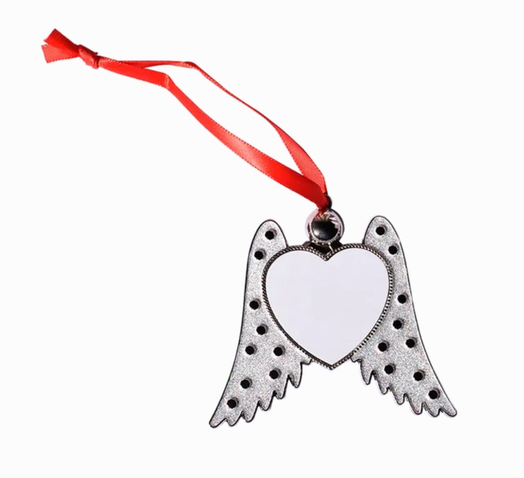Sublimation glittery Angel Wings Car Ornament