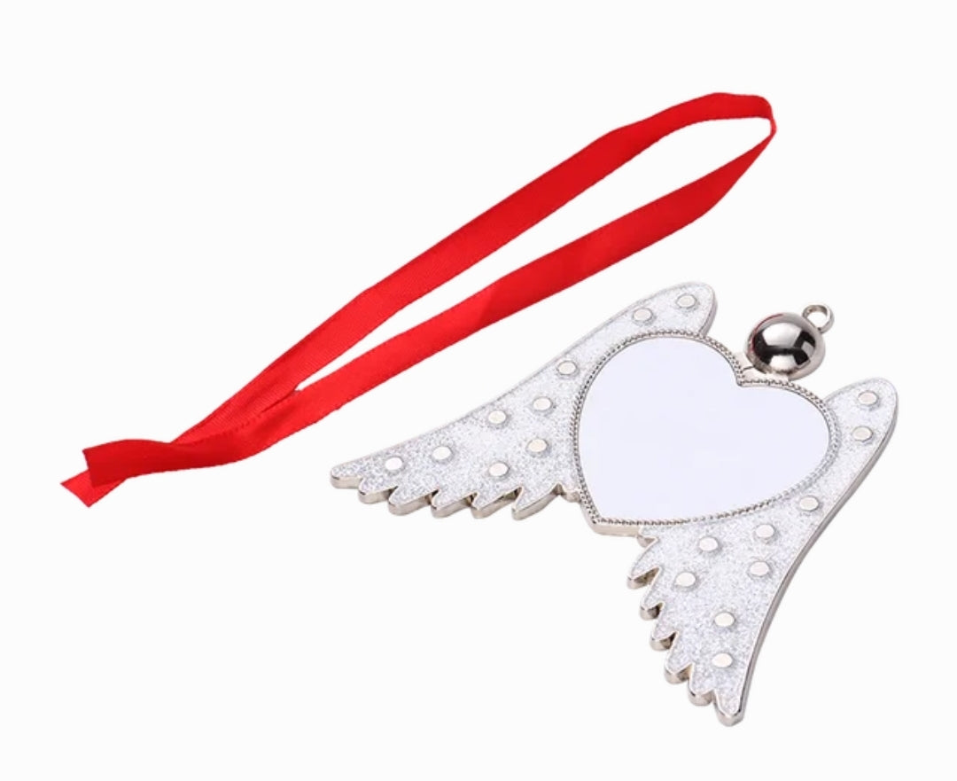Sublimation glittery Angel Wings Car Ornament