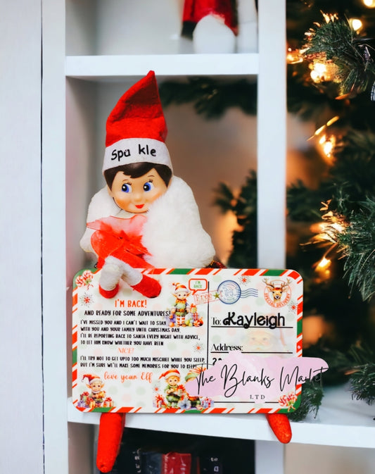 Acrylic elf blank postcard