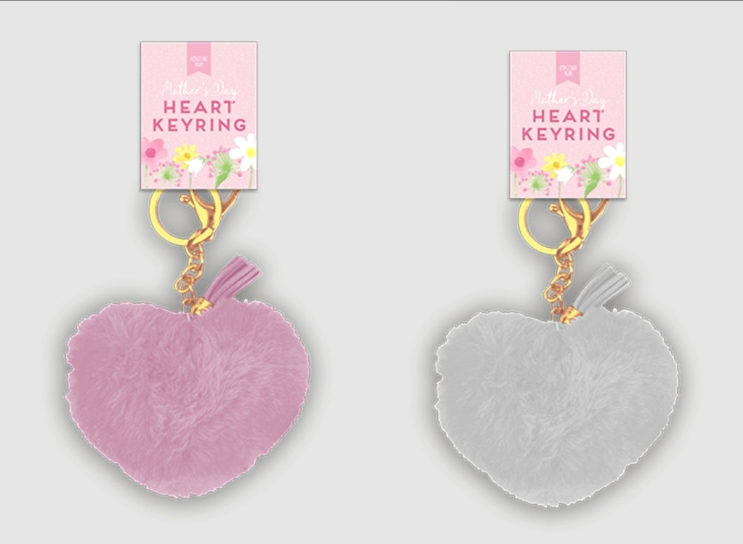 Mother's Day Heart Plush Keyring