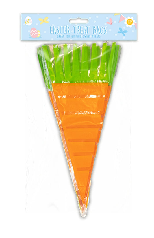 Easter Carrot Shaped Treat Bags 20 Pack