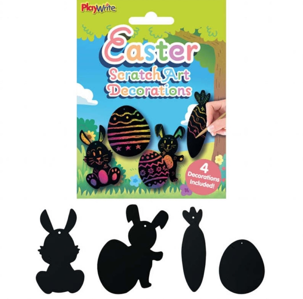 Easter Scratch Art Decorations 4pk