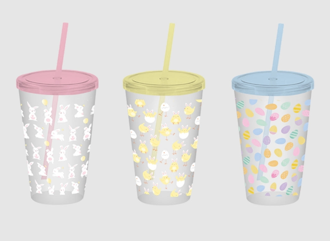 Easter Printed Tumbler with Straw