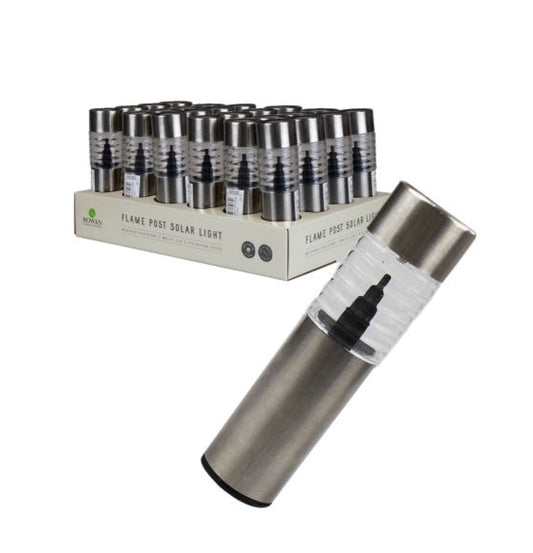 SOLAR STAINLESS STEEL FLAME POST LIGHTS