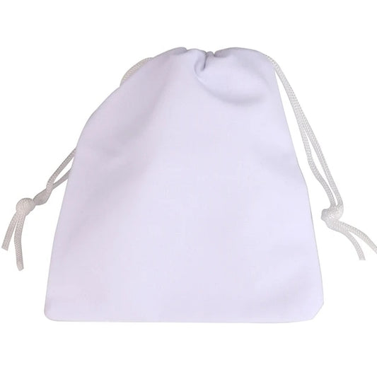 White velvet drawstring bag