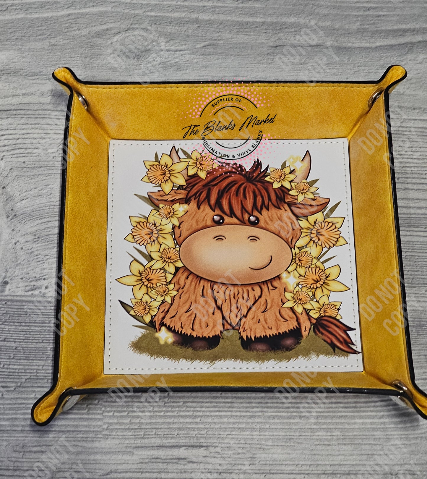 Sublimation Pu leather snap up folding tray