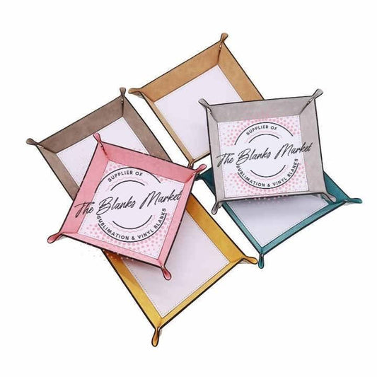 Sublimation Pu leather snap up folding tray