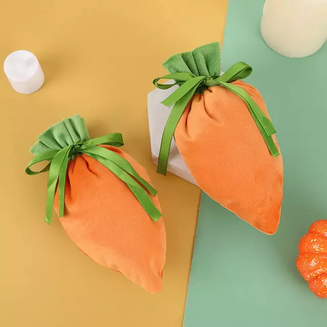 Easter carrot velvet bags