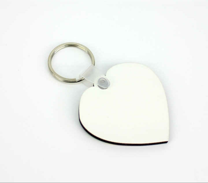 Blank Sublimation Heart mdf Keyring