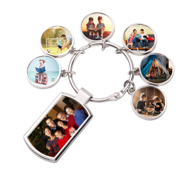 Photo sublimation 6 charm set keyring