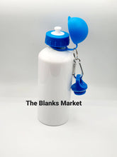 Load image into Gallery viewer, Sublimation aluminium water bottle 600ml blue lid
