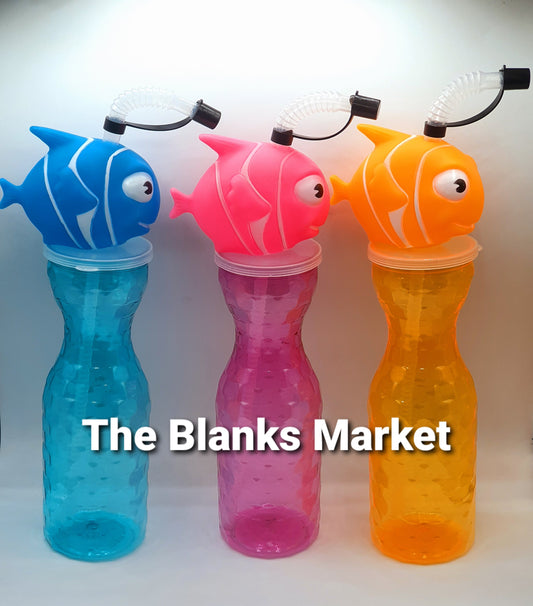 500ML FISH WATER BOTTLE COLOURED