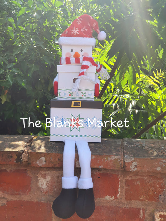 3PC PLUSH GIFT BOX SET WITH LEGS - SNOWMAN