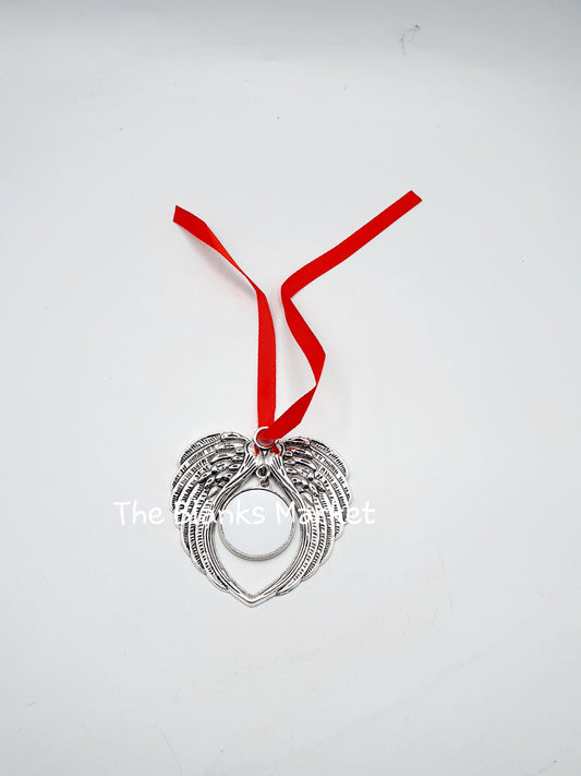 Sublimation silver angel wings