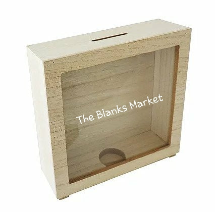 Light Natural Wooden Sublimation Money Box