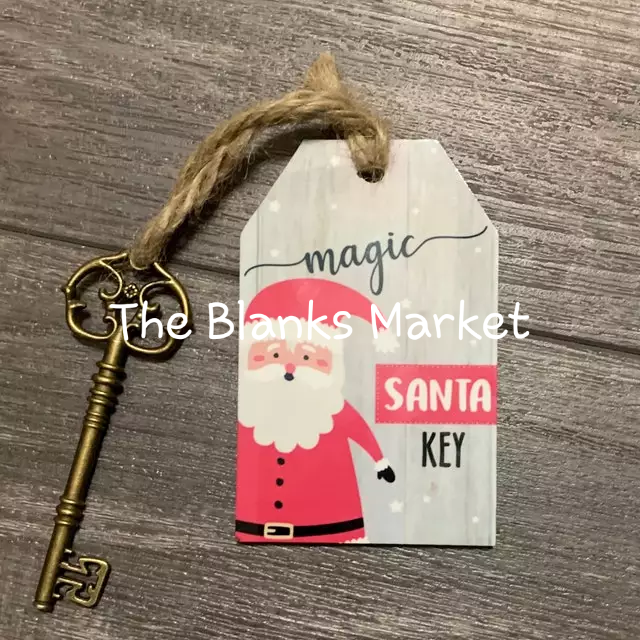 Sublimation blank christmas Santa Key/stocking/Gift Tag