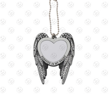 Load image into Gallery viewer, Sublimaiton Forever in My Heart angel wing car ornaments
