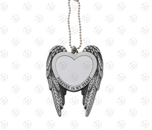 Sublimaiton Forever in My Heart angel wing car ornaments