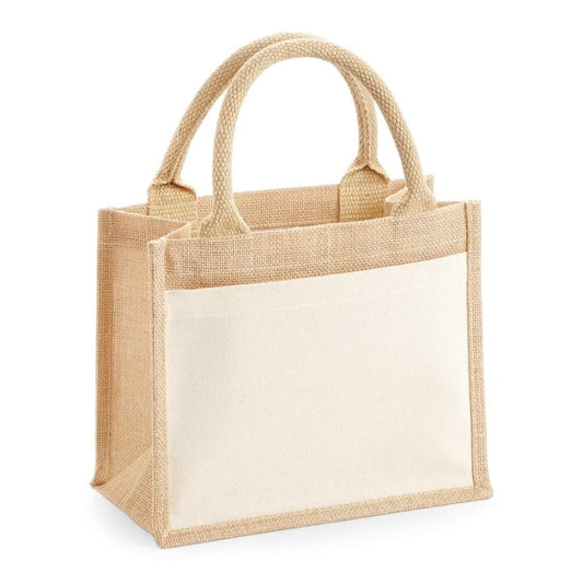 Jute bags with sublimation pocket