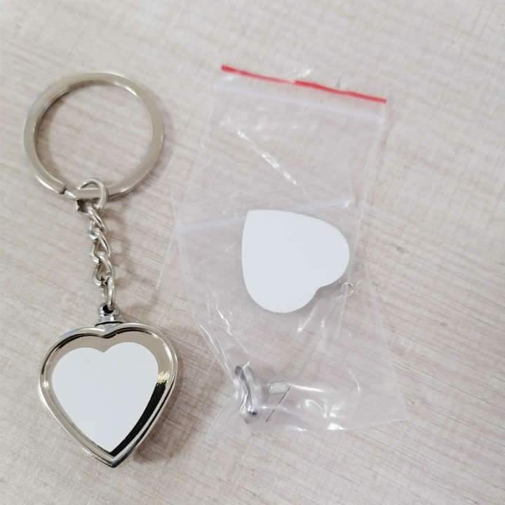 Heart ashes sublimation keychain