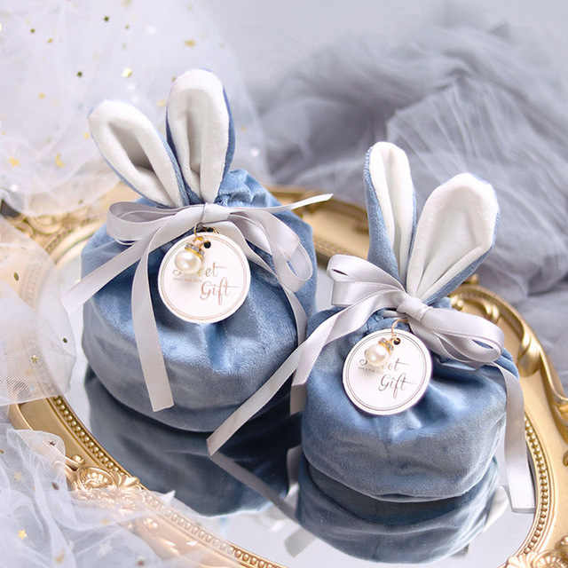 Velvet Bunny Ear Easter Bags - 2 Sizes