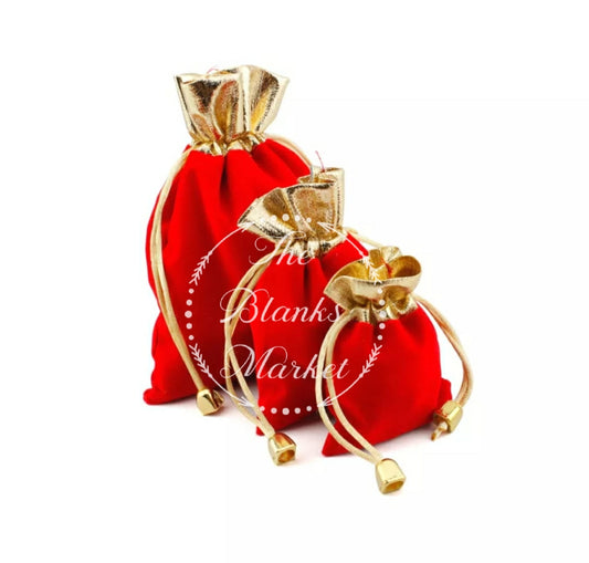 Red velvet gift pouch