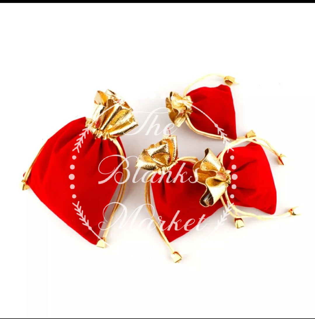 Red velvet gift pouch